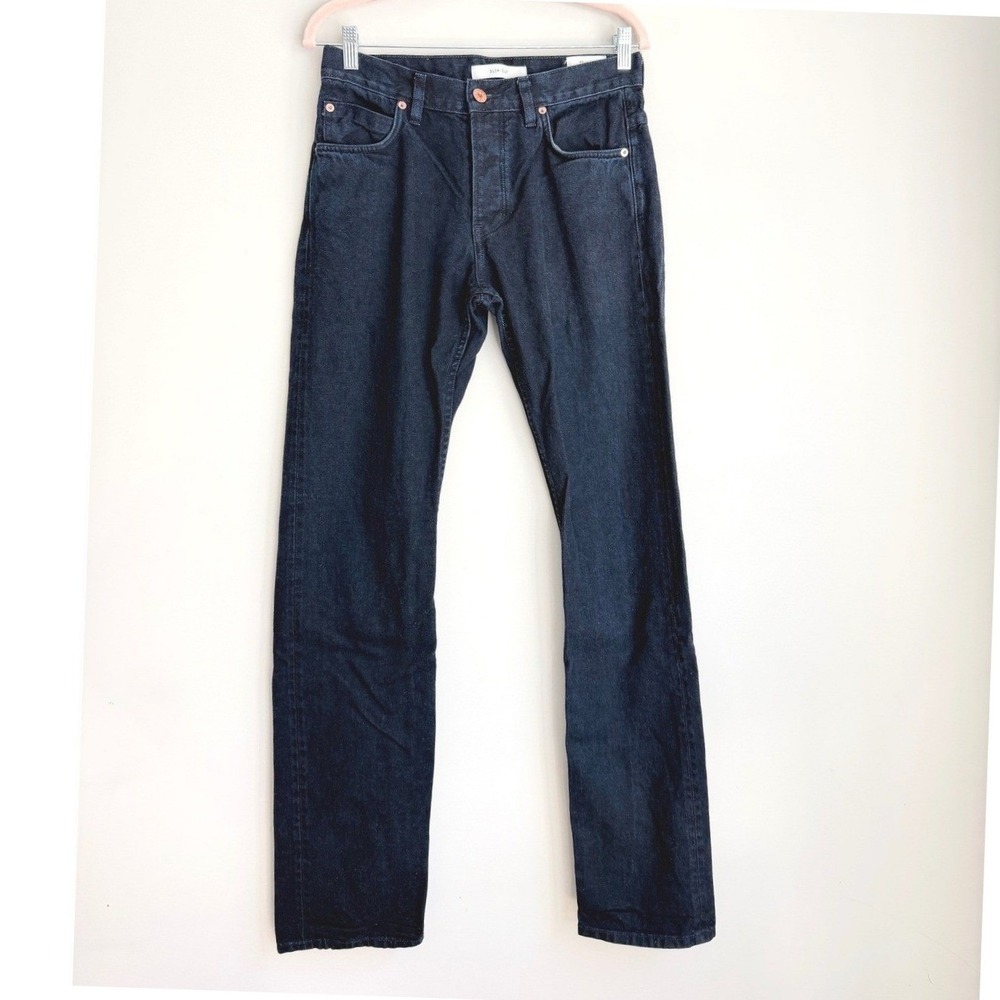 Billy Reid Slim Cut Mens Dark Indigo Denim Jeans Made‎ in USA Size 30 Button Fly